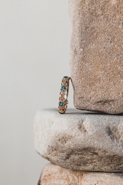 Band of Leaves Gold vermeil diamond wraparound ring - Love From Laura.