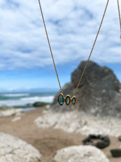 3 Stone Apatite Necklace
